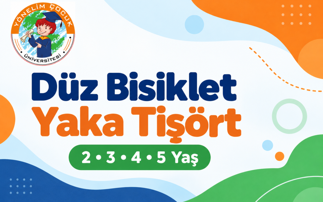 Düz Bisiklet Yaka Tişört — 2, 3, 4, 5 yaş