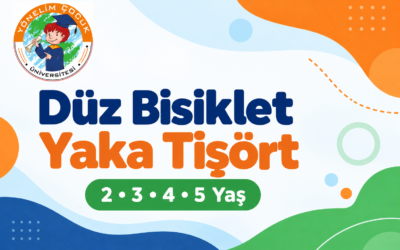 Düz Bisiklet Yaka Tişört — 2, 3, 4, 5 yaş